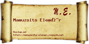 Mamuzsits Elemér névjegykártya