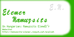 elemer mamuzsits business card